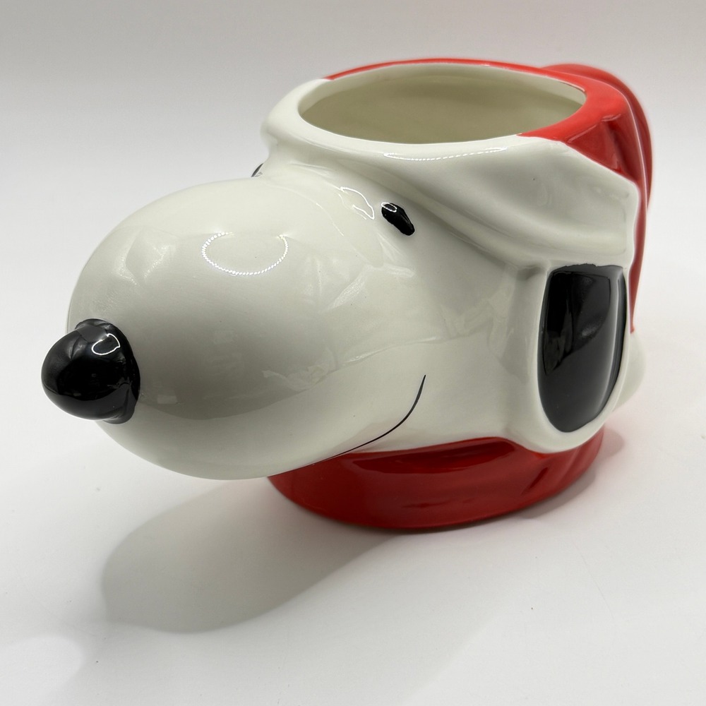 Silver Buffalo 18oz Snoopy Santa Hat 3D Ceramic Mug Christmas Peanuts Holiday